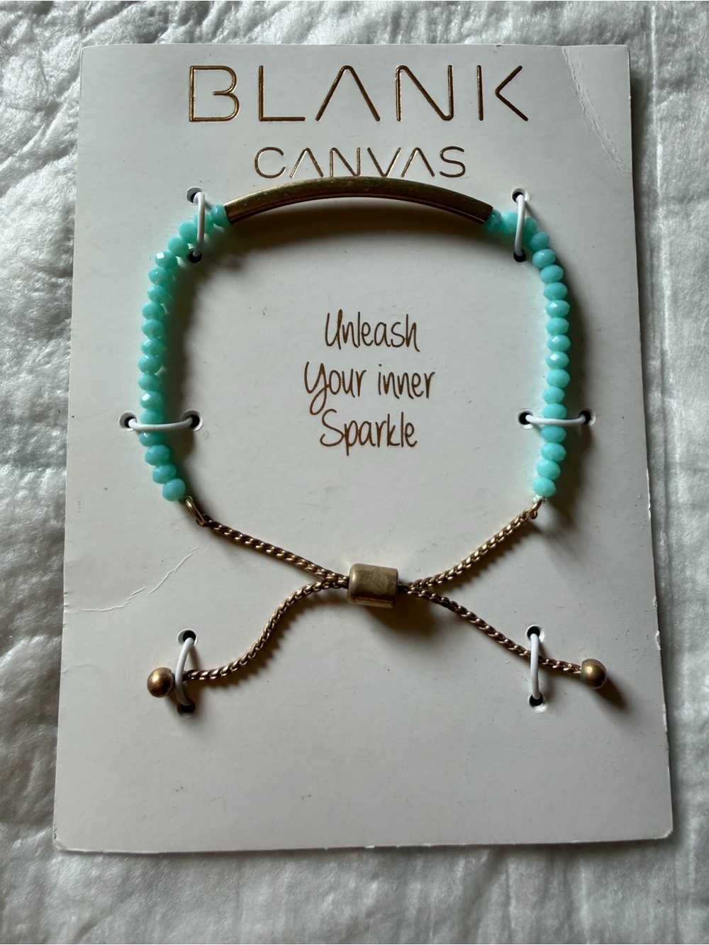 Blank canvas Mint colored Beaded Adjustable Bracelet